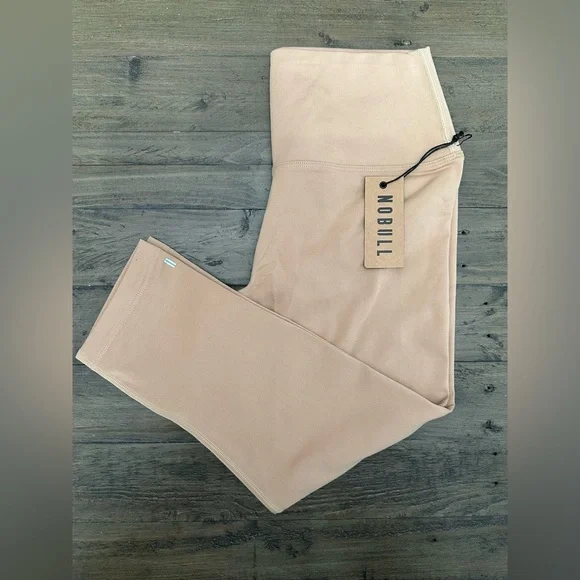 NWT NOBULL High-Rise Plush Heather Crop Tight - Medium - Sand (Beige/Tan) - Picture 3 of 7